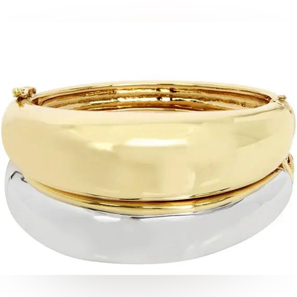 Robert Lee Morris SoHo Bracelet Elegant Gold and Silver Bangle - Picture 1 of 9